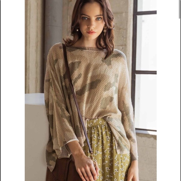 POL Camo Print Lightweight Sweater - Picture 7 of 16